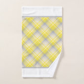 Geel en grijs ruitpatroon  bad handdoek (Handdoek)