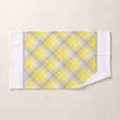 Geel en grijs ruitpatroon  bad handdoek (Handdoek)