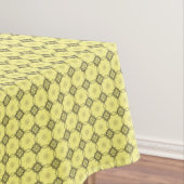 Geel en grijs ruitvormig vierkant tafelkleed (Voorbeeld)