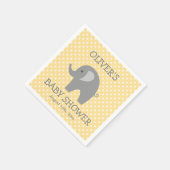 Geel en grijs schattig olifant baby shower servett servetten (Hoek)