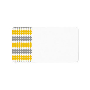 Geel en grijs scheurdruppelpatroon etiket