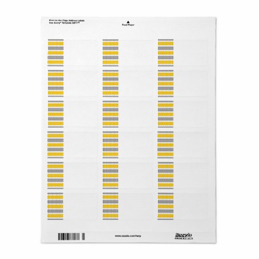 Geel en grijs scheurdruppelpatroon etiket (Full Sheet)