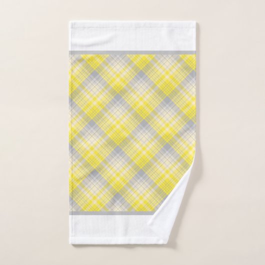 Geel en grijs speldenstaaf bad handdoek (Handdoek)