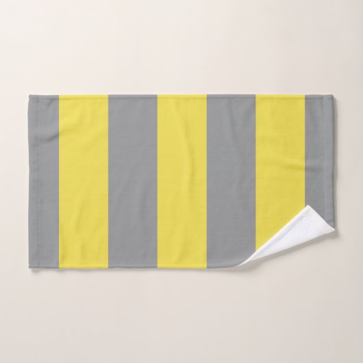 Geel en Grijs Stripe Patroon Modern Bad Handdoek (Handdoek)