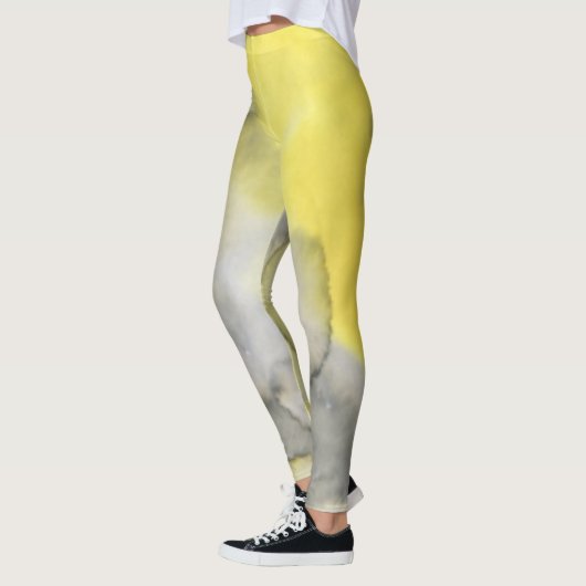 Geel en grijs Stropdas-kleurstof Leggings (Links)