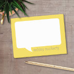 Geel en grijs Talk Bubble Add Name Post-it® Notes<br><div class="desc">Een heerlijk ontwerp van de cartoon voor u om berichten te verzenden. Als u het kunstwerk moet aanpassen,  klik op de pas het knoop aan en breng veranderingen aan.</div>