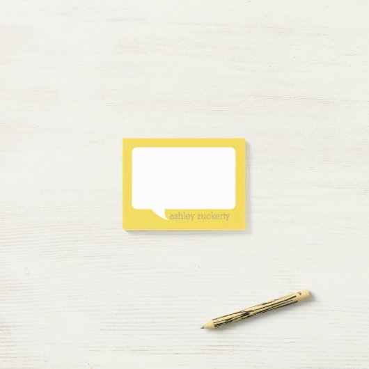 Geel en grijs Talk Bubble Add Name Post-it® Notes (Op bureau)