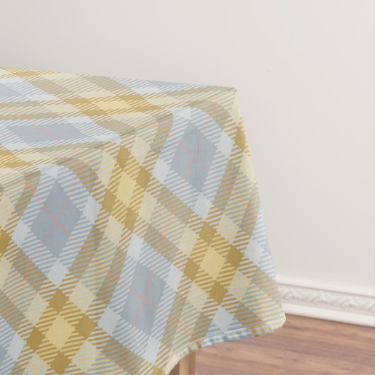 Geel en grijs tartan ruit tafelkleed (Voorbeeld)