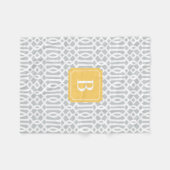 Geel en grijs Trellis | Fleece Blanket Deken (Voorkant (Horizontaal))