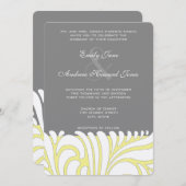 Geel en grijs trilpatroon uitnodiging (Voorkant / Achterkant)