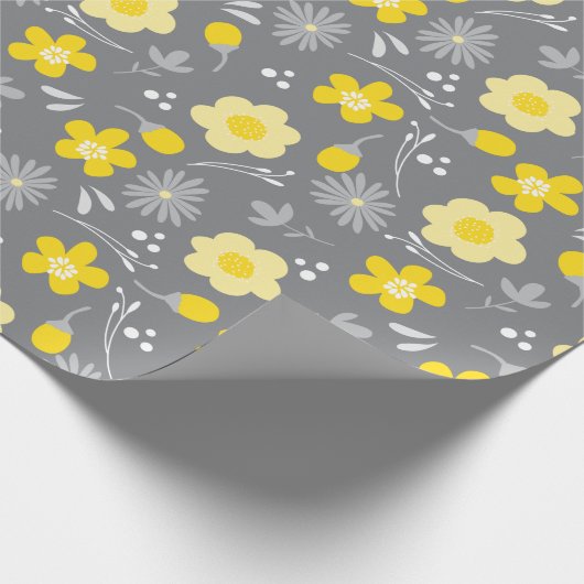 geel en grijs verdampingspapier cadeaupapier (Hoek)