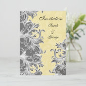 Geel en grijs  Vlaams huwelijk Kaart (Staand voorkant)