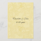 Geel en grijs  Vlaams huwelijk Menu (Achterkant)