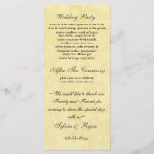 Geel en grijs  Vlaams huwelijk Programmakaart (Achterkant)