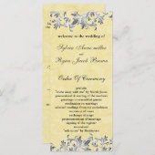 Geel en grijs  Vlaams huwelijk Programmakaart (Voorkant / Achterkant)