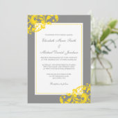 Geel en grijs Vlaams Zwirls Weddenschap Kaart (Staand voorkant)