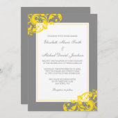 Geel en grijs Vlaams Zwirls Weddenschap Kaart (Voorkant / Achterkant)