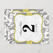 Geel en grijs  vogel Damask Briefkaart (Voorkant / Achterkant)