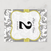 Geel en grijs  vogel Damask Briefkaart (Achterkant)