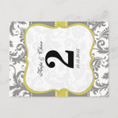 Geel en grijs vogel Damask Briefkaart (Voorkant)