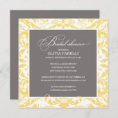 GEEL EN GRIJS | VRIJGEZELLENFEEST INVITE KAART (Voorkant / Achterkant)