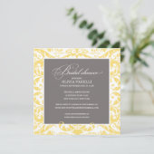 GEEL EN GRIJS | VRIJGEZELLENFEEST INVITE KAART (Staand voorkant)