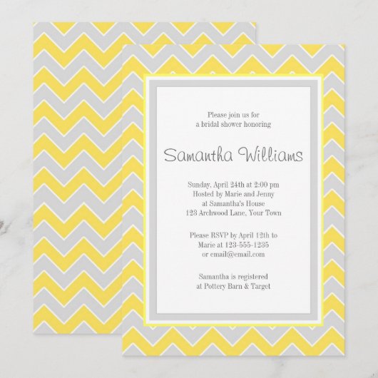 Geel en grijs Vrijgezellenfeest Kaart (Voorkant / Achterkant)