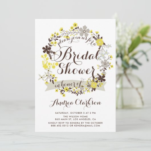 geel en grijs Vrijgezellenfeest met zwavel Kaart (Staand voorkant)