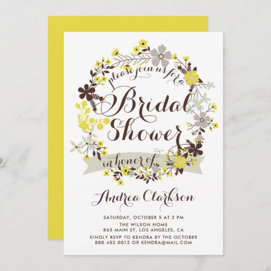 geel en grijs Vrijgezellenfeest met zwavel Kaart (Voorkant / Achterkant)