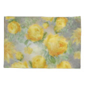 Geel en Grijs Waterverf Bloemen Kussensloop (Achterkant)
