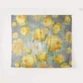  Geel en Grijs Waterverf Bloemen Wandkleed (Voorkant (horizontaal))