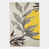 Geel en grijs Waterverf lekt Theedoek (Verticaal)