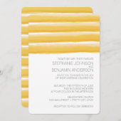 Geel en grijs Waterverf Stripes Wedding Kaart (Voorkant / Achterkant)
