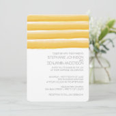 Geel en grijs Waterverf Stripes Wedding Kaart (Staand voorkant)