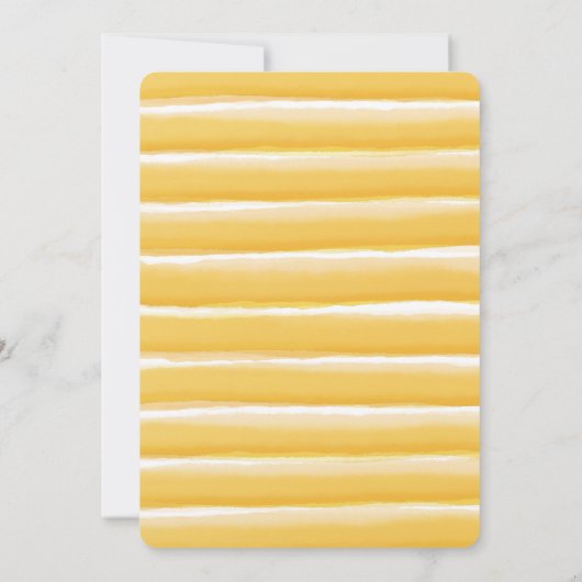 Geel en grijs Waterverf Stripes Wedding Kaart (Achterkant)