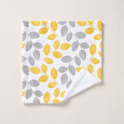 Geel en grijs Waterverf verliest patroon Bad Handdoek (Wasdoekje)