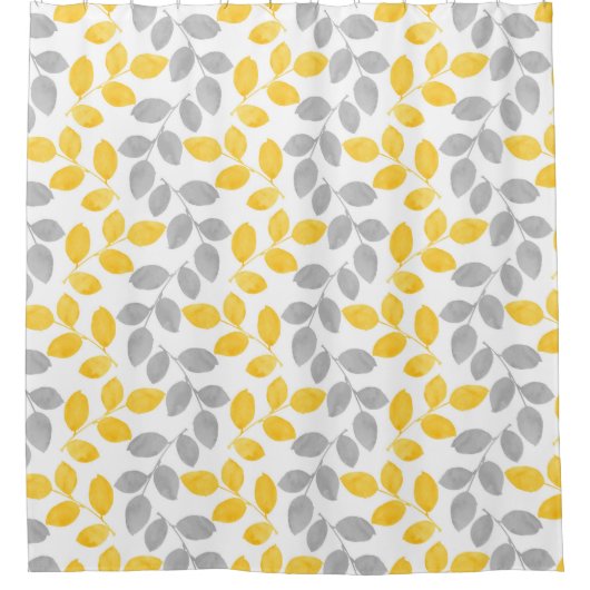 Geel en grijs Waterverf verliest patroon Douchegordijn (Voorkant)