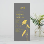 Geel en grijs wilde bloemen Weddenschap Kaart (Staand voorkant)