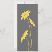 Geel en grijs wilde bloemen Weddenschap Kaart (Achterkant)