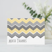Geel en grijs Zig Zag Patroon Dank u Bedankkaart (Staand voorkant)