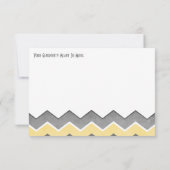Geel en grijs Zig Zag Patroon Dank u Bedankkaart (Achterkant)