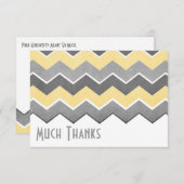Geel en grijs Zig Zag Patroon Dank u Bedankkaart (Voorkant / Achterkant)