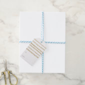 Geel en grijs Zig Zag Pattern Cadeaulabel (Met Touw)