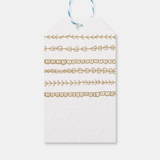 Geel en grijs Zig Zag Pattern Cadeaulabel (Achterkant)