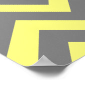 Geel en grijs zigzag poster (Hoek)