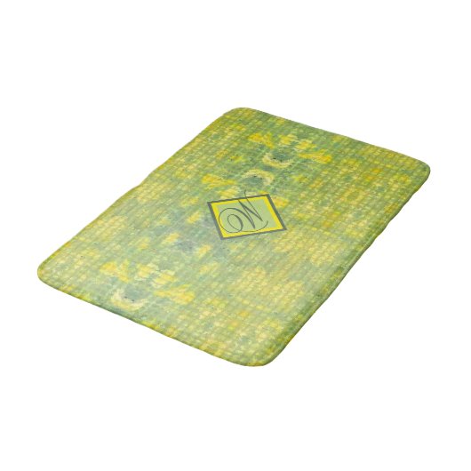Geel en groen Abstract Badmat (Gekanteld)