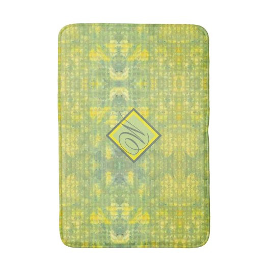 Geel en groen Abstract Badmat (Voorkant Verticaal)