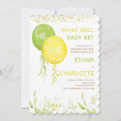 Geel en groen Baby shower Kaart (Voorkant)