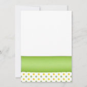 Geel en Groen Baby shower Polka Dots Invitation Kaart (Achterkant)