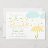 Geel en groen Baby shower Uitnodiging (Voorkant)